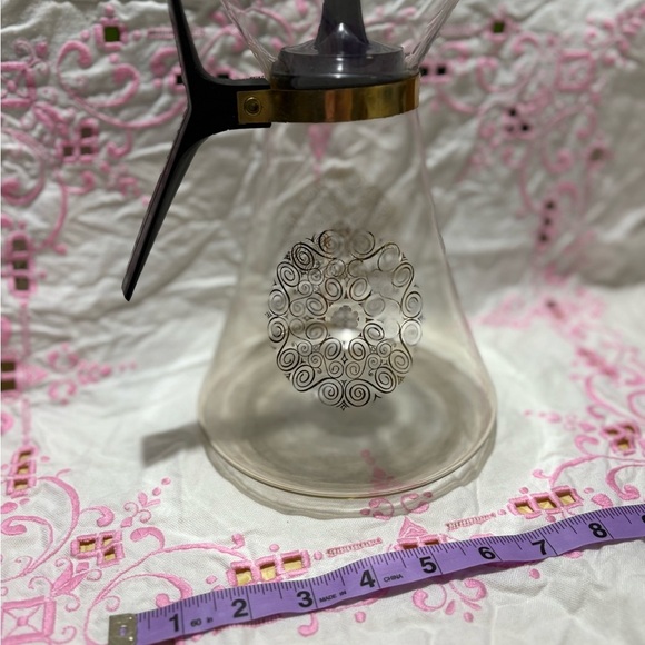 Vintage Geni Elegant Glass Coffee Carafe with Black Handle - Picture 2 of 7